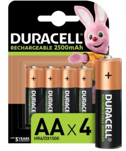 Duracell Rechargeable AA 2500mAh batteries - 4 Pack