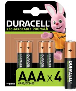 Duracell Rechargeable AAA 900mAh batteries - 4 Pack