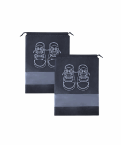 Dust-Proof Drawstring Shoe Travel Bag - 44 x 32cm - 2 Pack - Navy