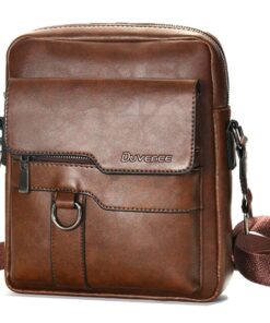 Duvence Men Shoulder Bag Crossbody - Dark Brown