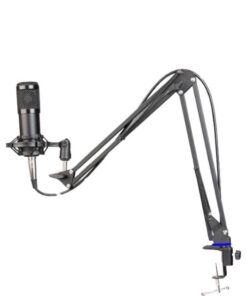 Dynamic Condenser Microphone With Arm Stand - Black