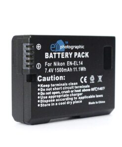 E-Photographic 1500 mAh Lithium Battery for Nikon EN-EL14