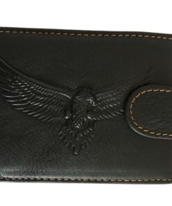 Eagle Embossed Men Leather Wallet - Black