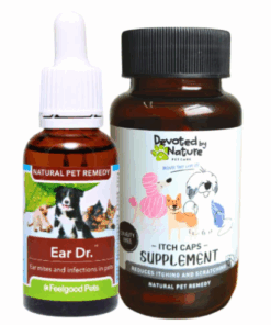 Ear Dr Pet Ear Drops (30ml) + Itch Caps (60 Veg Caps) Combo For Dogs & Cats