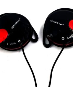 EarHook Earphones Q140 Stereo - Black and Red