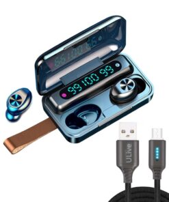 Earphones F9 (version 10) with Leather Strap PLUS ULive 1m usb cable