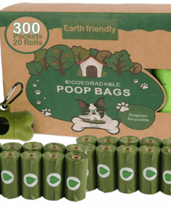 Earth Friendly - 20 X Rolls/ 300 Biodegradable Dog Poop Bags + Dispenser