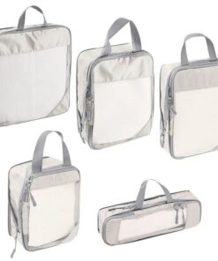 EasiPack Premium 5 Piece Collapsible Compression Packing Cubes - Beige