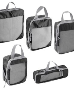 EasiPack Premium 5 Piece Collapsible Compression Packing Cubes - Black