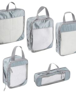 EasiPack Premium 5 Piece Collapsible Compression Packing Cubes - Grey