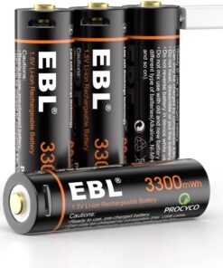 EBL 3300mWh Lithium AA Rechargeable Battery with Micro USB Cable
