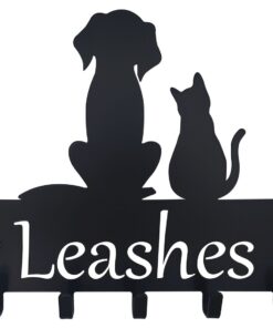 Eboy Steel Leashes and Harnesses Holder for Pets - 5 Hooks - Black