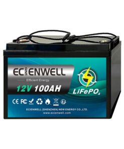 Ecienwell 100AH 12.8v 1.28kwh LiFePo4 Portable Battery