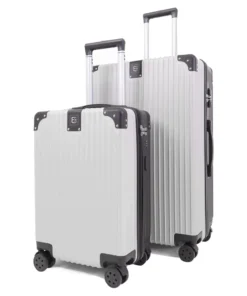 Eco Berlin Luggage 2 Piece ABS Set Silver