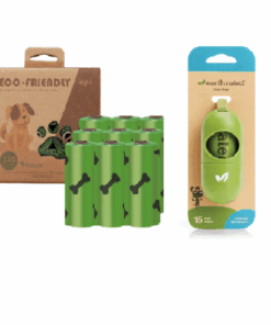 Eco-Friendly - 10 X Rolls / 150 Biodegradable Dog Poop Bags + Dispenser
