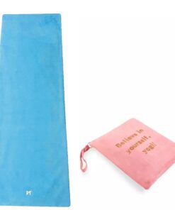Eco Friendly Digital Printed Microfiber Suede Rubber Foldable Yoga Mat - Blue