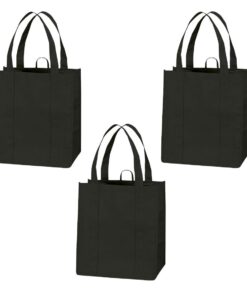 Eco Friendly Foldable, Washable & Reusable Shopper Bag - Black - 3 Pack