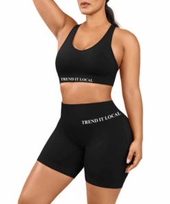 Eco-friendly V-Neck Seamless Sports Bra and Shorts Set
