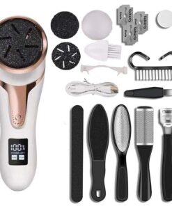 Electric Callus Remover for Feet with Vacuum Cleaner Pedicure Kit - White