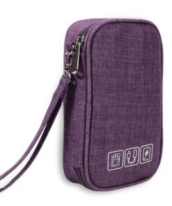 Electronic Accessories Bag Waterproof Double Layers Cable Organizer Bag - Purple