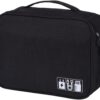 Electronic Travel Organizer, Waterproof 2-Layer Organizer Bag - Black