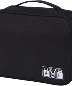 Electronic Travel Organizer, Waterproof 2-Layer Organizer Bag - Black