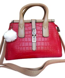 Elegant Designer Crocodile Handbags - Red