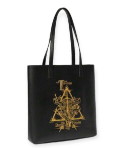 Elegant Harry Potter Tote Bag - Black with Gold Accents