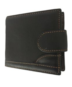 Elegant Men Leather Bi-Fold Wallet - Black