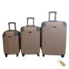 Elegant Travel Essentials: 3-Piece Powder Pink Luggage Set+Smte Keyring