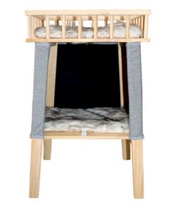 Elegant Wooden 2 Level Cat House