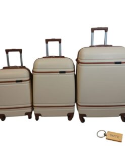 Elite Traveler: Premium Bullet Luggage Collection with a Smte Keyring - Cream