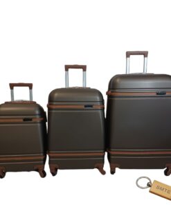 Elite Traveler: Premium Bullet Luggage Collection with a Smte Keyring - Dark brown