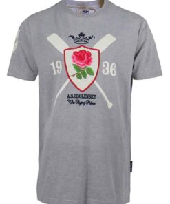 Ellis Rugby - Men's Heritage England Rugby T-Shirt Prince Obolensky - Grey - XL