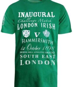 Ellis Rugby - Men's London Irish Rugby T-Shirt Exiles Fixture - Green - L