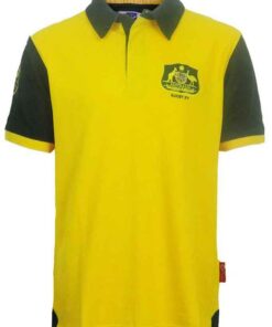 Ellis Rugby - Men's Vintage Australia Polo - Heritage Rugby Union - Yellow - L