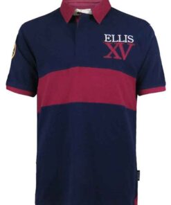 Ellis Rugby - Men's Vintage Ellis Rugby Polo XV Retro Shirt - Navy - S