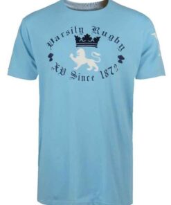 Ellis Rugby - Men's Vintage Varsity Rugby T-Shirt Retro Sky - Light Blue - 2XL