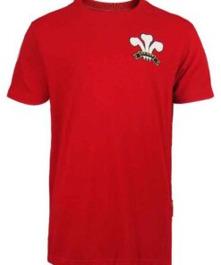Ellis Rugby - Men's Vintage Wales Rugby T-Shirt Retro Style - Red - S