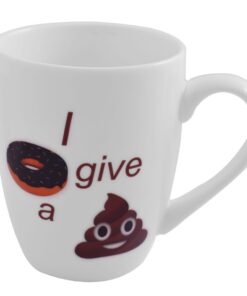 Emoji Oval Cone Mug - I don't give a Poop