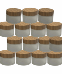 Empty Glass Jars with Wooden Lid - 5ml - Pack of 15 for DIY Beauty Products - Clear 5ml