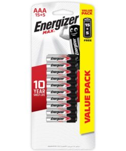 Energizer MAX Alkaline AAA Battery Card 15+5 Free