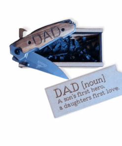 Engraved Gerber Folding Pocket Knife with Wooden Handle - Gift Dad