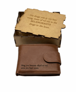 Engraved Men's Leather Wallet - Afrikaans