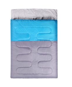 Envelope Style Double Sleeping Bag Camping Sleeping Bag for Couple Lovers - Blue