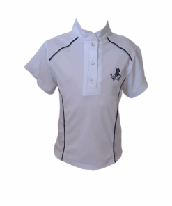 Equestrian Girls Show Shirt Short Sleeve Horse riding - White - 10-11 years