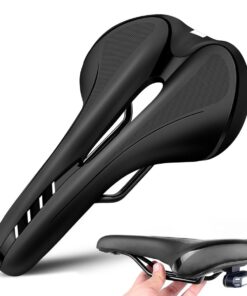Ergonomic Shock Absorbing Bike Seat Cushion with Rechargeable LED Light - White