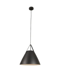 Eurolux Black Leather Sanded Pendant 360mm