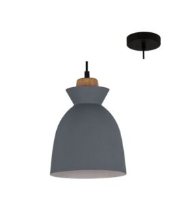 Eurolux - Charlotte Pendant 190mm Grey/Wood