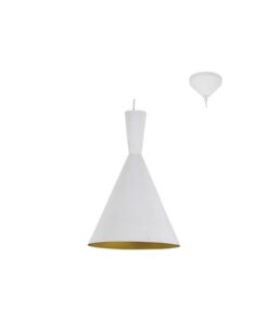 Eurolux - Industria Pendant 1LT (370mm) Alum White/Gold